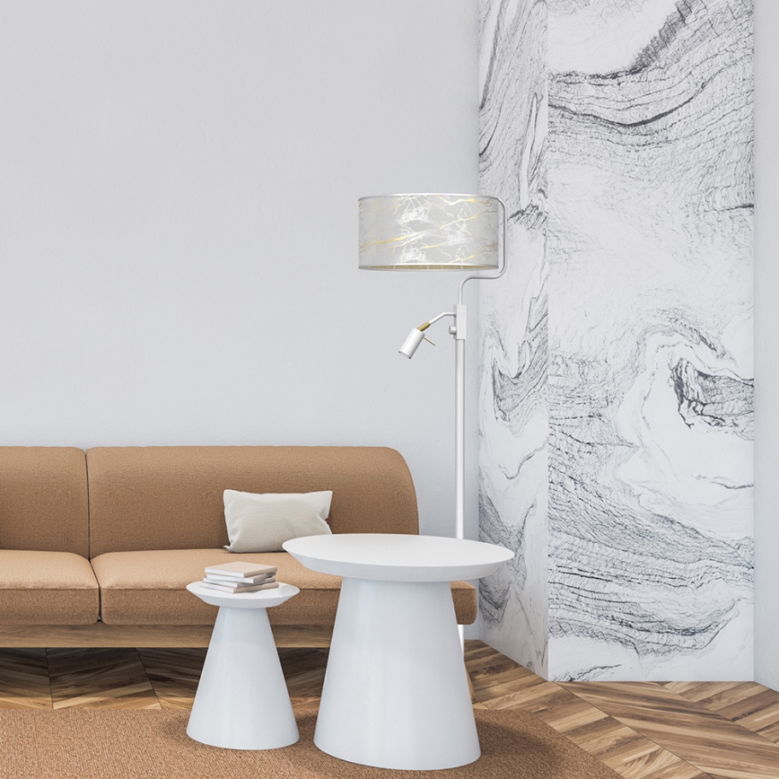Golvlampa  SENSO 1xE27/40W/230V + 1xGU10/7W vit
