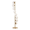 Golvlampa SIMAY 8xE27/40W/230V guld/vit