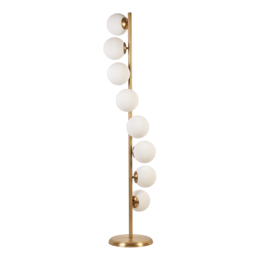 Golvlampa SIMAY 8xE27/40W/230V guld/vit