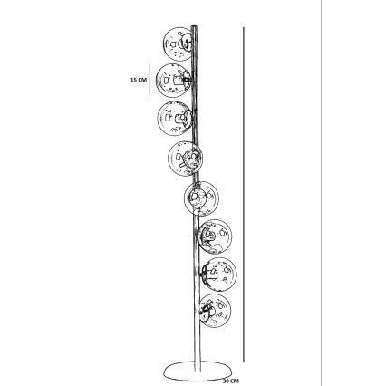 Golvlampa SIMAY 8xE27/40W/230V guld/vit