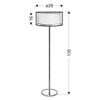 Golvlampa SOLO 3xE14/40W/230V grå/skinande krom