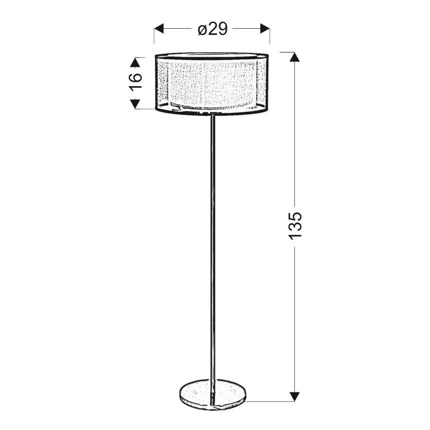 Golvlampa SOLO 3xE14/40W/230V grå/skinande krom