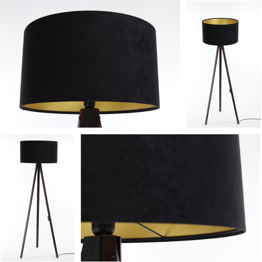 Golvlampa STANDART 1xE27/60W/230V svart/wenge