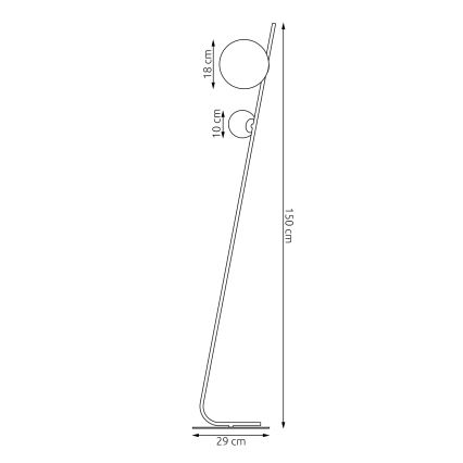 Golvlampa TATU 2xG9/8W/230V vit