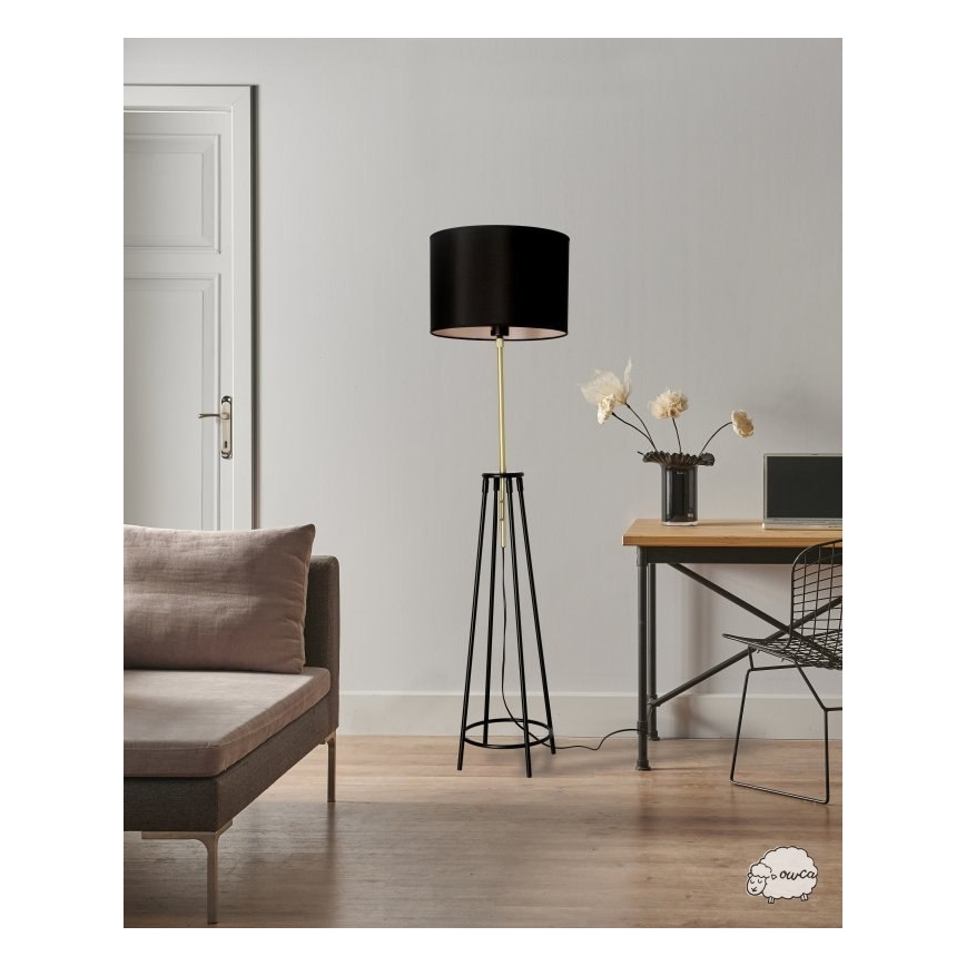 Golvlampa TEGOLA 1xE27/60W/230V svart/gyllene