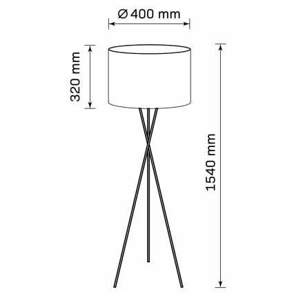 Golvlampa TEKLA 1xE27/20W/230V svart