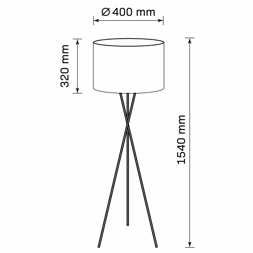 Golvlampa TEKLA 1xE27/20W/230V svart