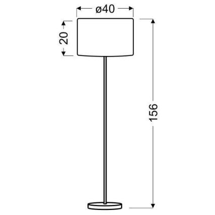 Golvlampa TIMBER 1xE27/60W/230V beige/matt krom