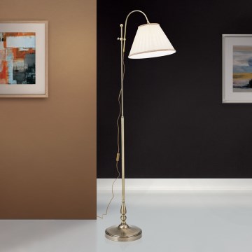Golvlampa TONIA 1xE27/60W/230V 183 cm vit/brons