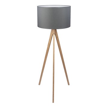 Golvlampa  TREVISO 1xE27/25W/230V grå/trä