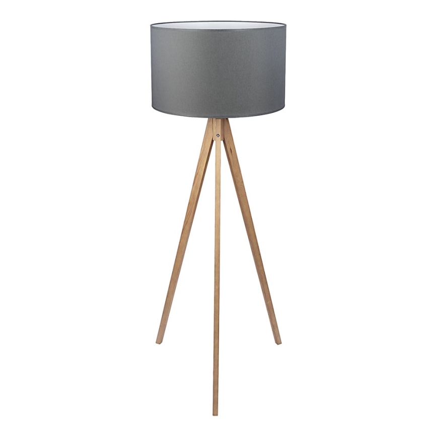 Golvlampa  TREVISO 1xE27/25W/230V grå/trä