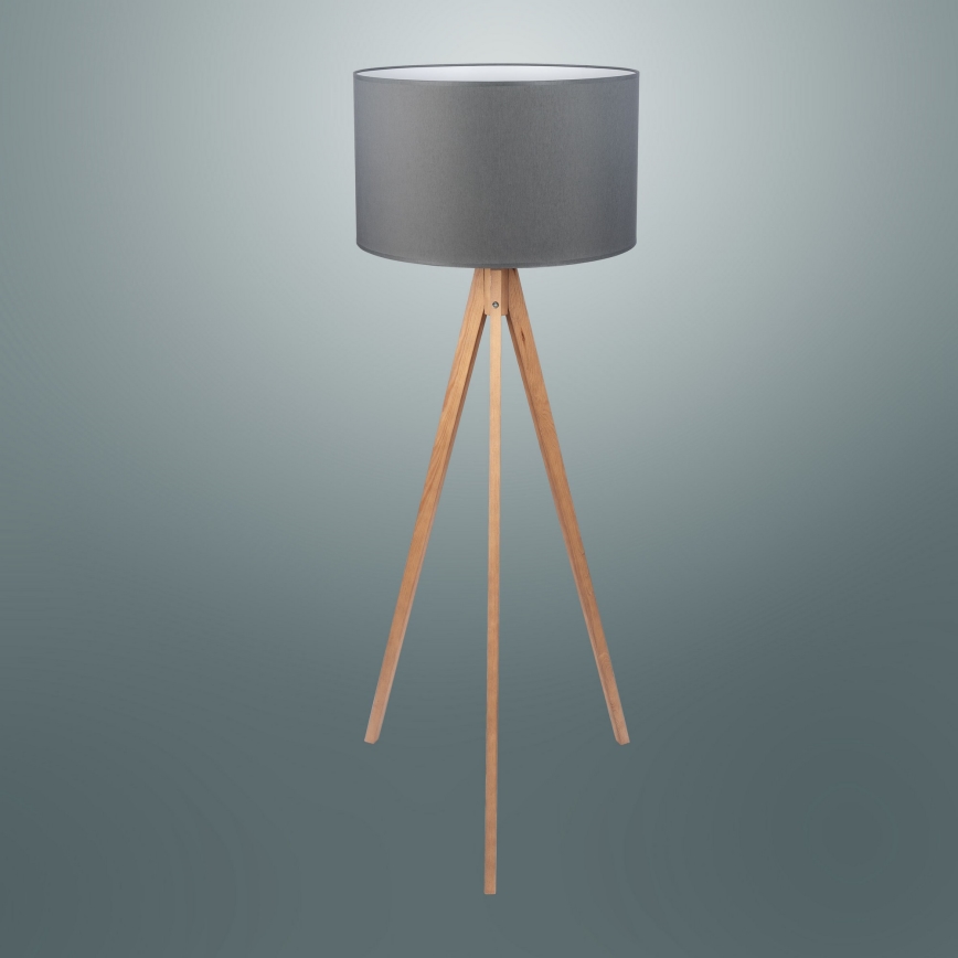 Golvlampa  TREVISO 1xE27/25W/230V grå/trä