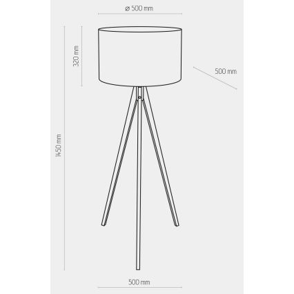 Golvlampa  TREVISO 1xE27/25W/230V grå/trä