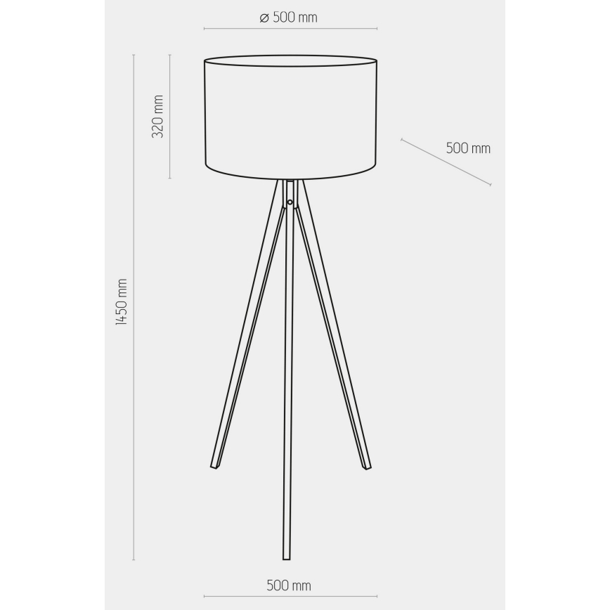 Golvlampa  TREVISO 1xE27/25W/230V grå/trä