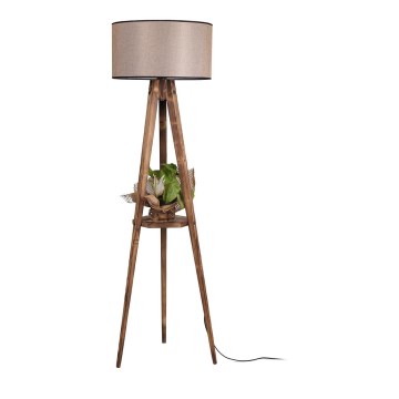 Golvlampa TRIPOD 1xE27/60W/230V beige/brun