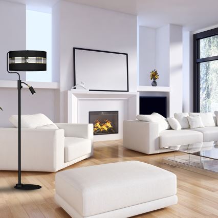 Golvlampa  ULTIMO 1xE27/40W/230V + 1xGU10/MR11/7W svart