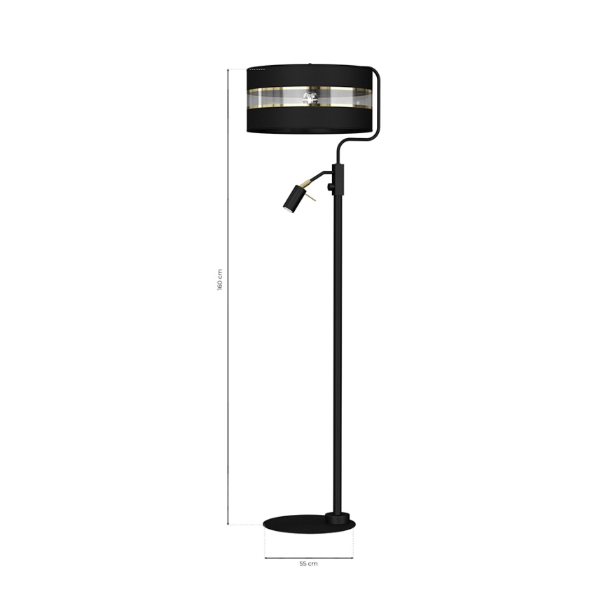 Golvlampa  ULTIMO 1xE27/40W/230V + 1xGU10/MR11/7W svart
