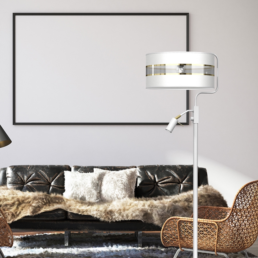 Golvlampa  ULTIMO 1xE27/40W/230V + 1xGU10/MR11/7W vit