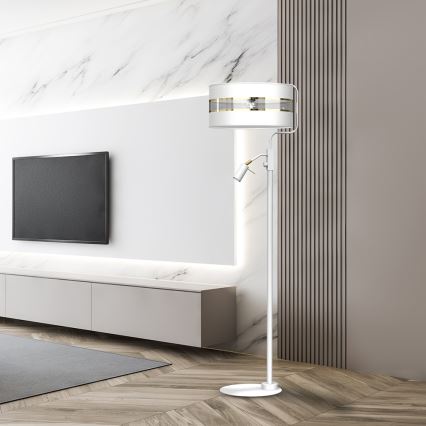 Golvlampa  ULTIMO 1xE27/40W/230V + 1xGU10/MR11/7W vit