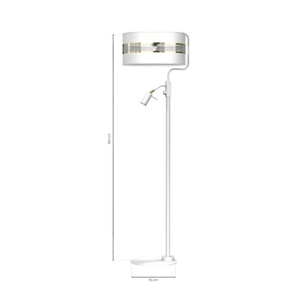 Golvlampa  ULTIMO 1xE27/40W/230V + 1xGU10/MR11/7W vit