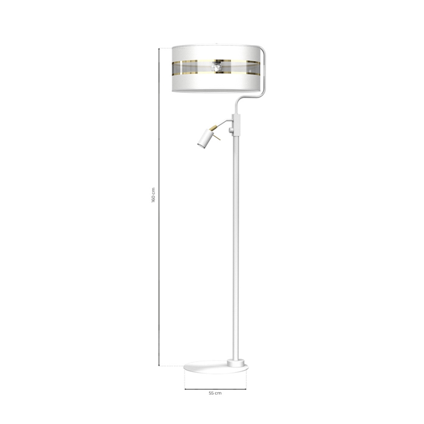 Golvlampa  ULTIMO 1xE27/40W/230V + 1xGU10/MR11/7W vit