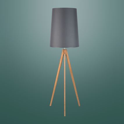 Golvlampa  WALZ 1xE27/25W/230V grå/trä