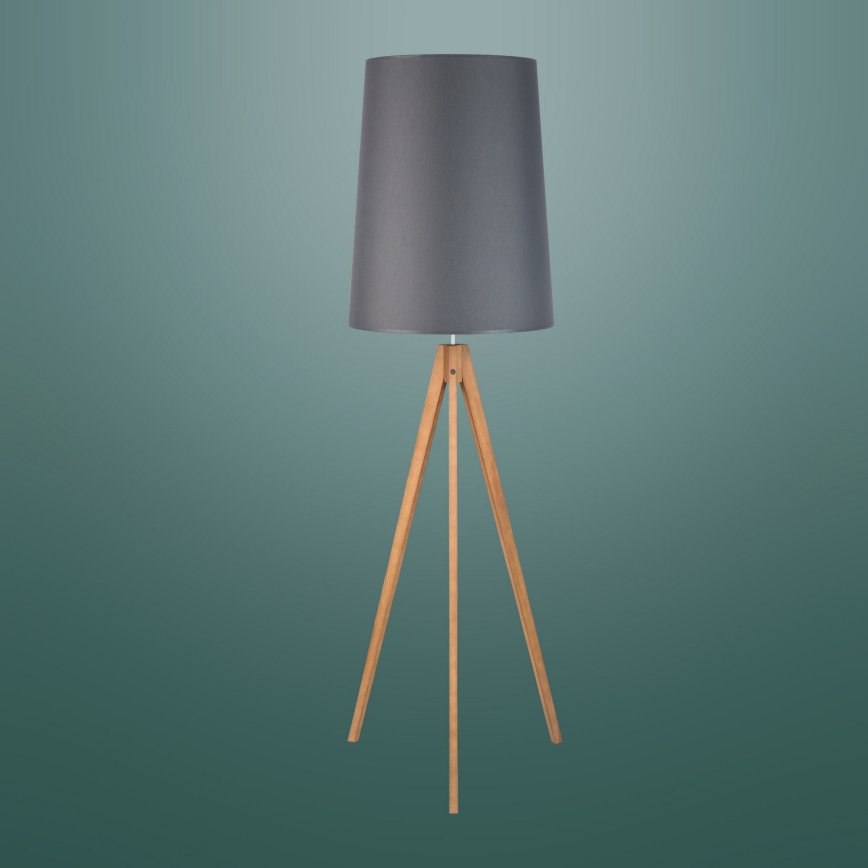 Golvlampa  WALZ 1xE27/25W/230V grå/trä