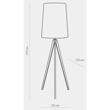Golvlampa  WALZ 1xE27/25W/230V grå/trä