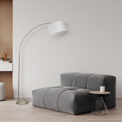 Golvlampa ZENITH 1xE27/15W/230V matt krom/vit