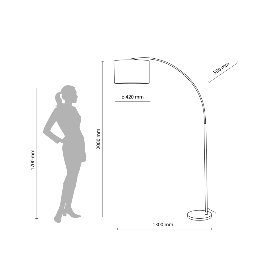 Golvlampa ZENITH 1xE27/15W/230V svart/beige