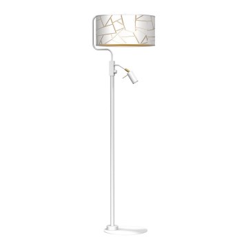 Golvlampa  ZIGGY 1xE27/40W/230V + 1xGU10/MR11/7W vit /gold