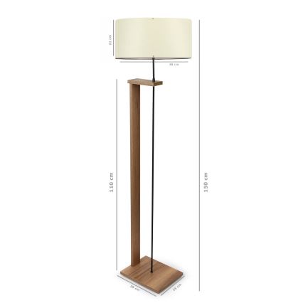 Golvslampa AYD 1xE27/40W/230V brun / grädde