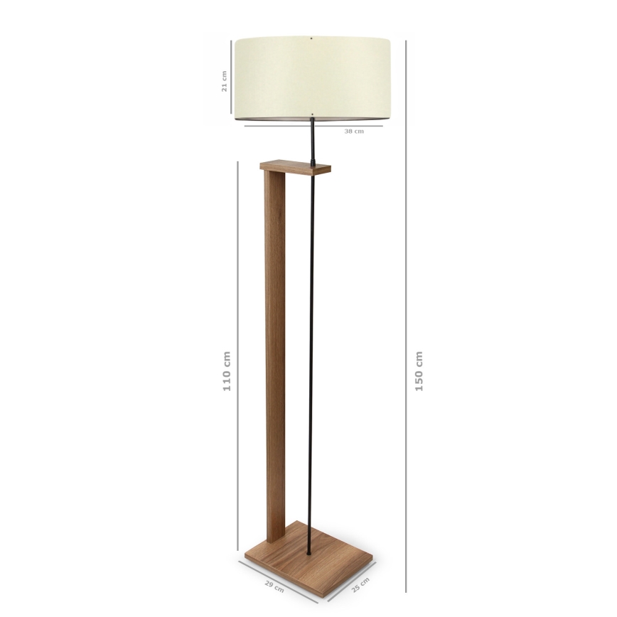 Golvslampa AYD 1xE27/40W/230V brun / grädde