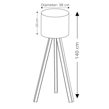 Golvslampa AYD 1xE27/40W/230V rosa/brun