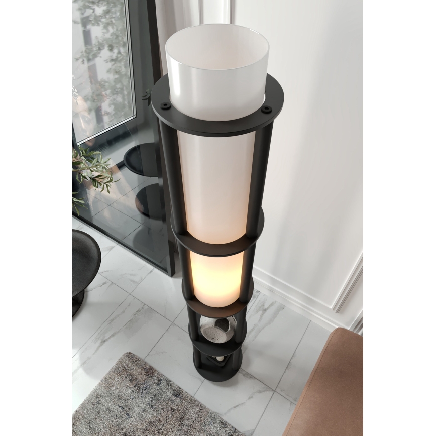 Golvslampa med hyllor NOTO 1xE27/40W/230V svart