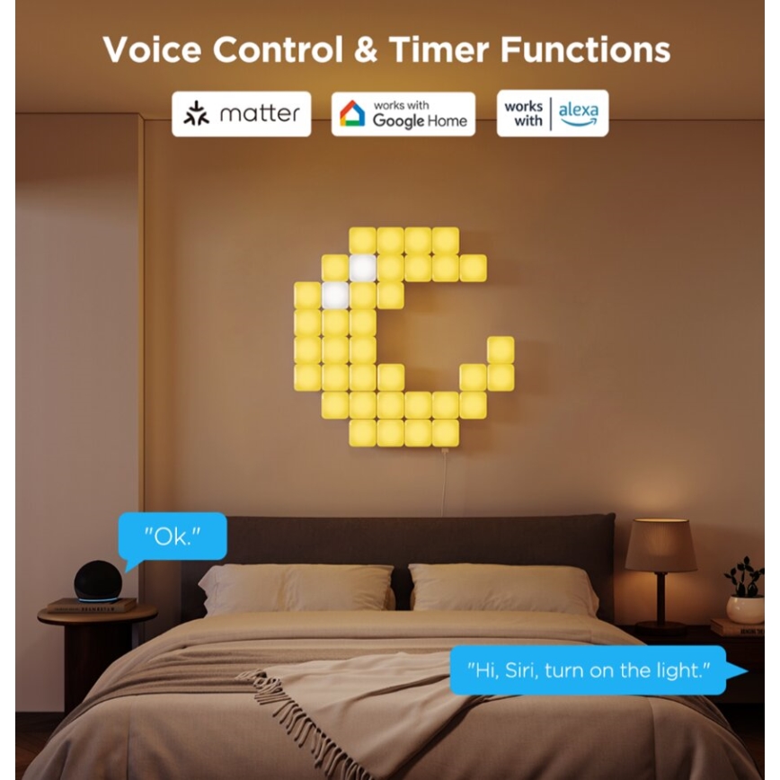 Govee - 10x Smart mini RGBIC-panel Wi-Fi