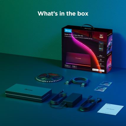 Govee - AI Sync Box 2 Smart TV RGBICW bakgrundsbelysning 55-65 Wi-Fi