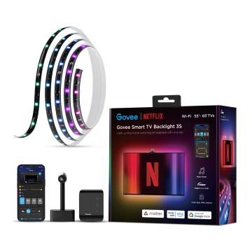 Govee - Backlight 3S Netflix TV 55-65" SMART LED bakgrundsbelyst RGBICW Wi-Fi + fjärrkontroll