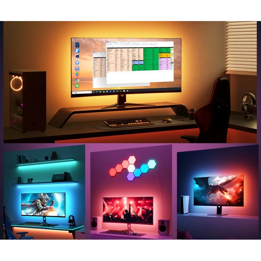 Govee - Dreamview G1 Smart LED RGBIC monitor belysning 27-34" Wi-Fi