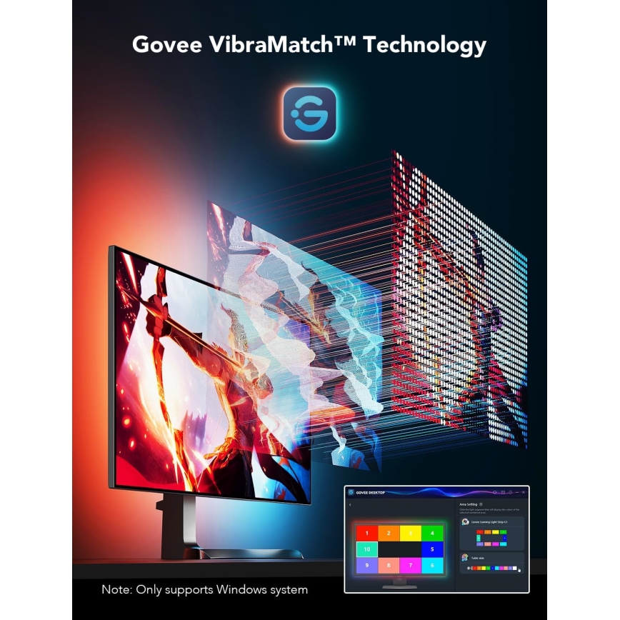 Govee - Dreamview G1 Smart LED RGBIC monitor belysning 27-34" Wi-Fi