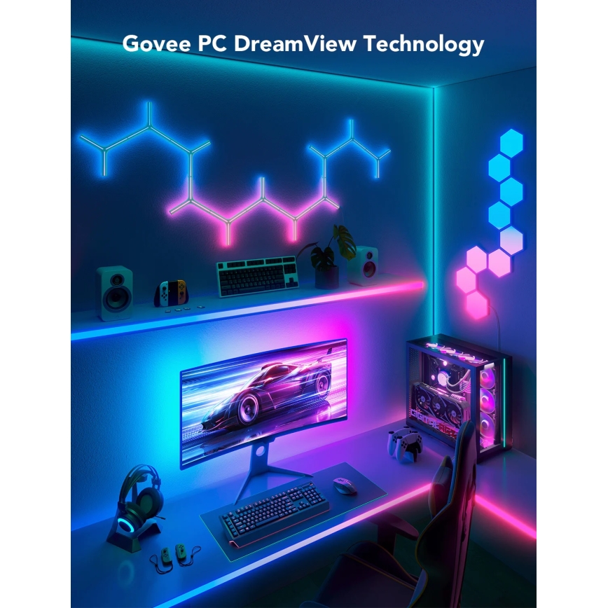 Govee - Dreamview G1 Smart LED RGBIC monitor belysning 27-34" Wi-Fi
