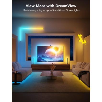 Govee - DreamView T2 DUAL TV 55-65" SMART LED bakgrundsbelyst RGBIC Wi-Fi + fjärrkontroll