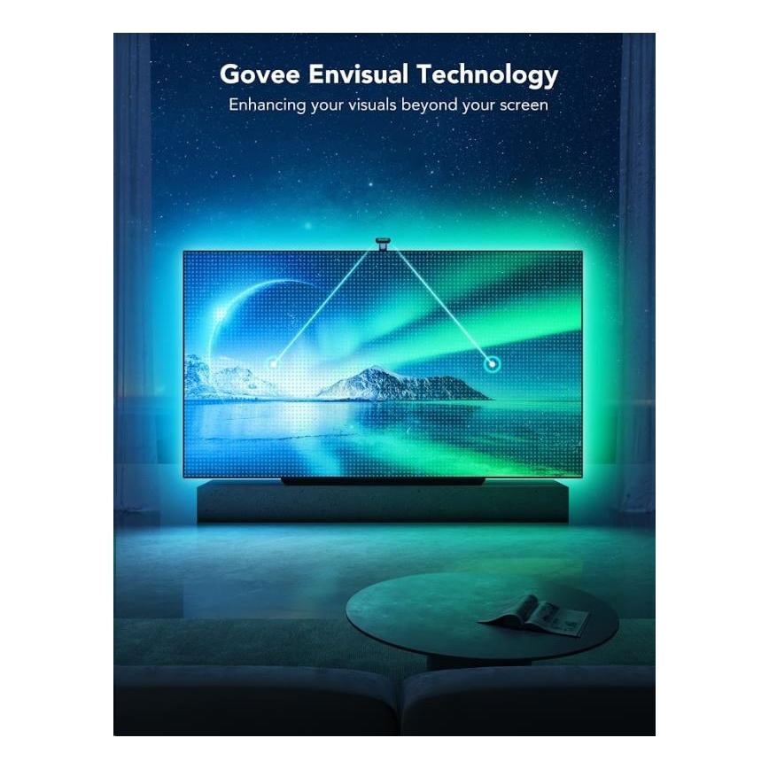 Govee - DreamView T2 DUAL TV 55-65" SMART LED bakgrundsbelyst RGBIC Wi-Fi + fjärrkontroll