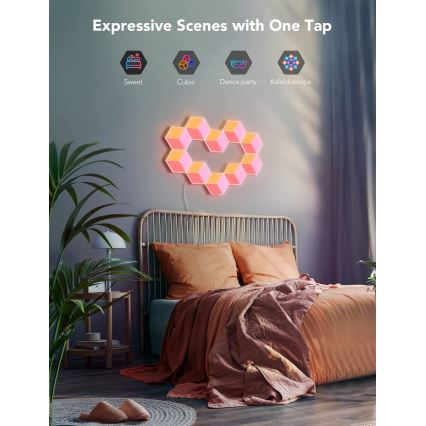 Govee - KIT 10x LED-lampa Glide Hexa Pro LED Smart RGBIC Wi-Fi