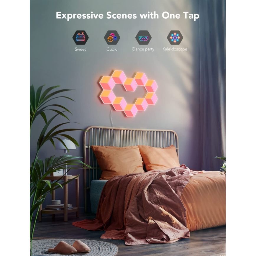 Govee - KIT 10x LED-lampa Glide Hexa Pro LED Smart RGBIC Wi-Fi