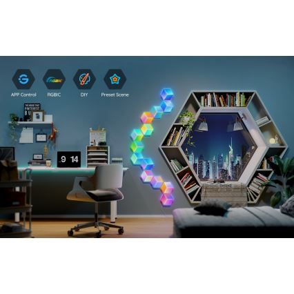 Govee - KIT 10x LED-lampa Glide Hexa Pro LED Smart RGBIC Wi-Fi