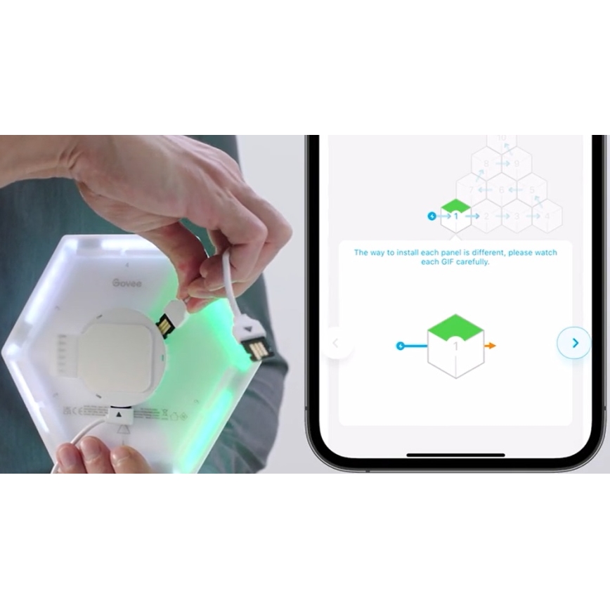 Govee - KIT 10x LED-lampa Glide Hexa Pro LED Smart RGBIC Wi-Fi