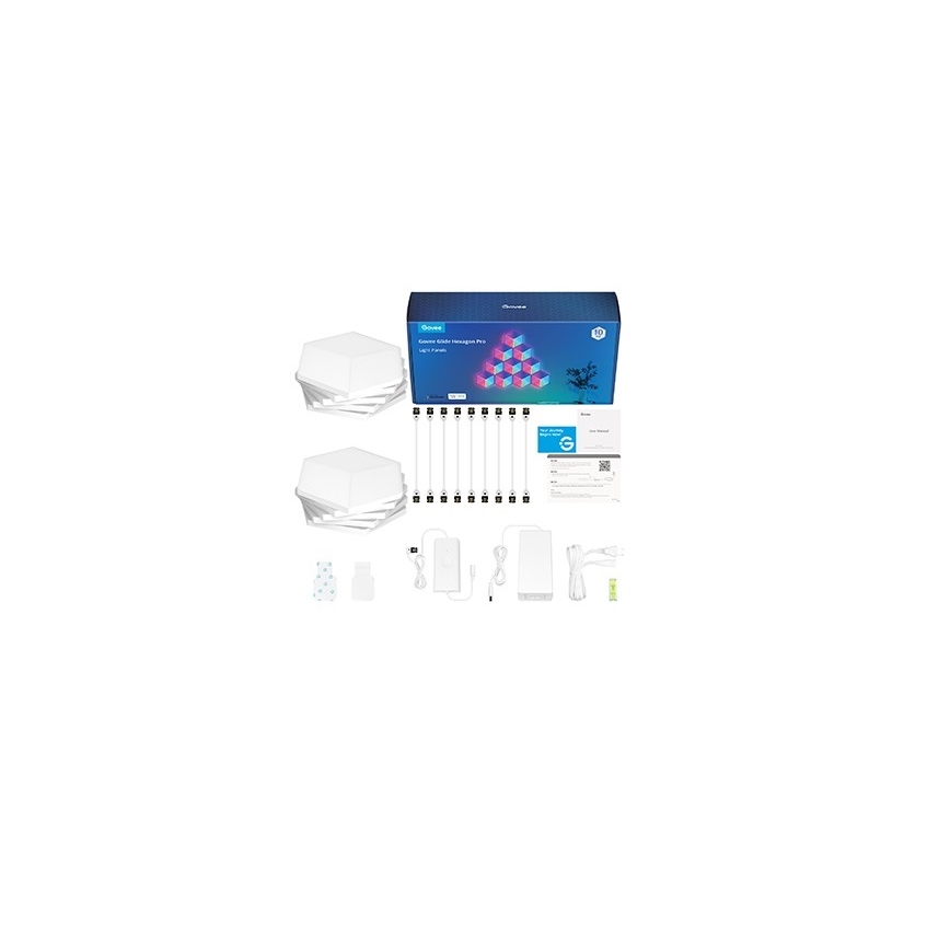 Govee - KIT 10x LED-lampa Glide Hexa Pro LED Smart RGBIC Wi-Fi