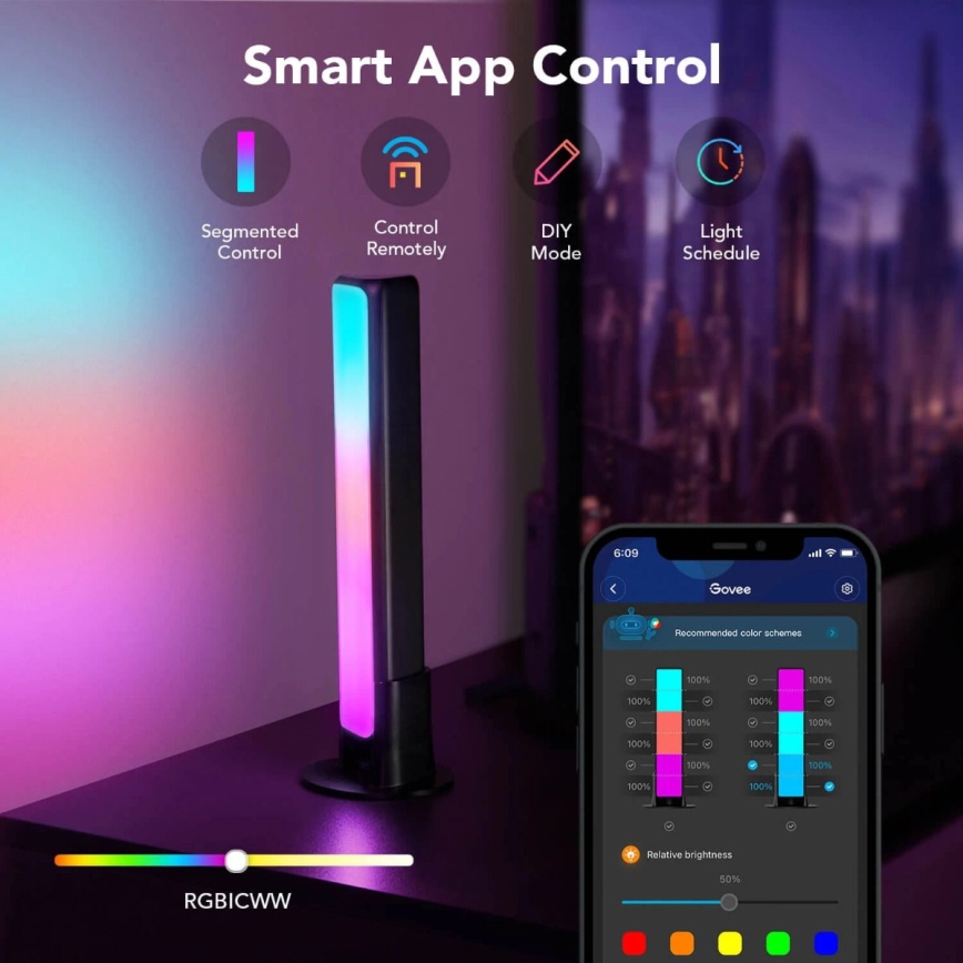 Govee - KIT 2x Flow Plus SMART LED TV & Gaming - RGBICWW Wi-Fi