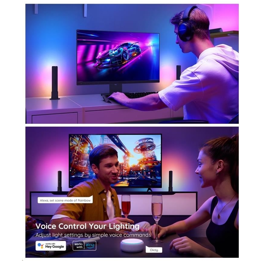 Govee - KIT 2x Flow Plus SMART LED TV & Gaming - RGBICWW Wi-Fi